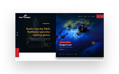 D&D webshop hero slider art battle map ecommerce fantasy hero illustration map hammer slider typography ux uxui webshop