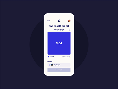 dailyUI #004 calculator - money transfer app "split" app appdesign bank bank app bills branding daily 100 challenge daily ui 004 dailyui gui ideation money money transfer protopie prototyping sketch split ui ui design ux