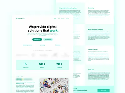 Website Design for Kreative Clan adobexd ui uidesign ux uxdesign web website website design xd