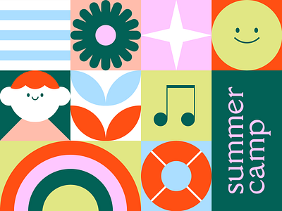 Summer Camp boy camp character flat happy illustration kids summer