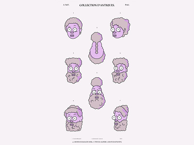 Collection d'antiques cartoon character design flat illustration vector