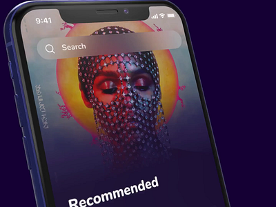 Dark Music App adobe xd animation app artist artists blue ios list music music app music player search ui ux