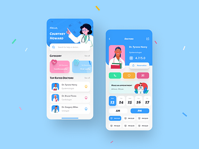 Telemedicine App UI 2020 app application call clean design doctor doctors hospital icon illustration medicine message telemedicine ui ux video