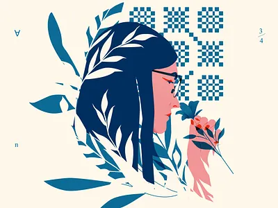 Roots abstract composition floral floral background floral pattern girl girl illustration girl portrait illustration laconic lines minimal poster poster art woman woman illustration woman portrait