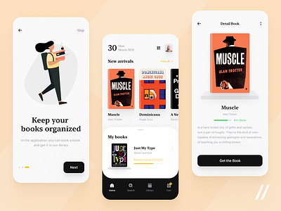 e-Library design concept app booking books design e library library mobile online purrweb react native ui ux