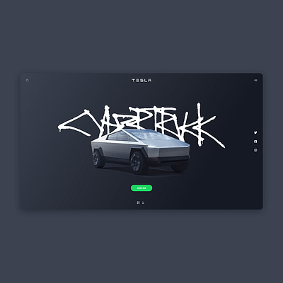 TESLA - CYBERTRUCK Landing Page Design cybertruck design inspiration responsive design ui uiux ux uxuidesign web webdesign