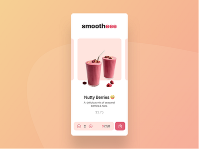 Juicy Summery Thoughts add to bag app clean design fresh fruit juice mobile summer summertime ui ui challenge ui design ui ux ux ux copy