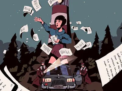 The Memory Police 👮🏻‍♂️ book cover design doodle illustration illustration design ipad lighthouse police procreate sketch sky stars