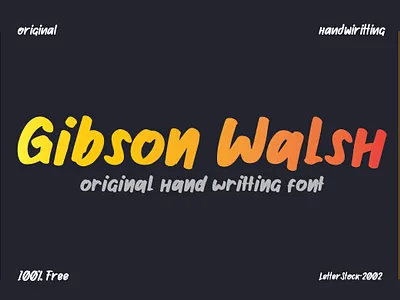 [100% FREE fONT] Gibson walsh hand writting font font font awesome font bundle font design fonts fonts collection free font hand writting font kids font lofo font playful font typeface typography