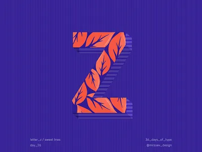 Day 26 / Letter Z 36dayoftype 36days 36daysoftype 36in36 blue dark design graphic graphicdesign green illustration letter z letterdesign logo orange