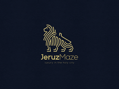 JeruzMaze Logo branding character design icon illustration illustrator jerusalem lion logo ronen cohen vector