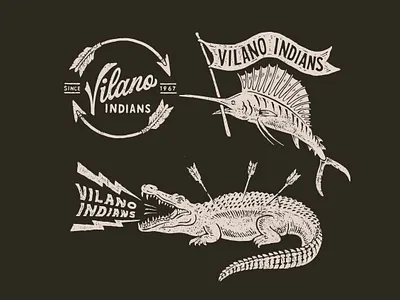 Vilano Indians badge badgedesign badges branding branding design branding identity design pack handdrawn illustration logo
