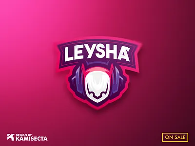 Leysha mascot logo - FOR SALE esports future futuristic gamergirl gaming headset leagueoflegends leysha logo lol mascot pink squad vector