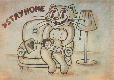 Cozy Home 1930 1930s cartoon cartoon character cartoon illustration cat character character design characterdesign characters home illustration illustration art old school oldschool procreate stay home stay safe stayhome vintage