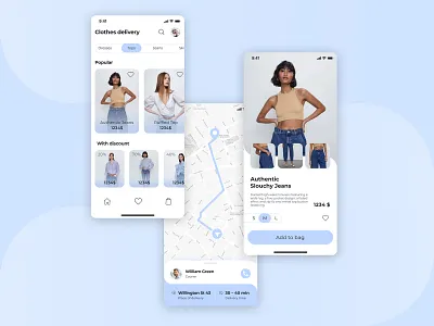 Clothes DeliveryApp app design flat minimal ui ux