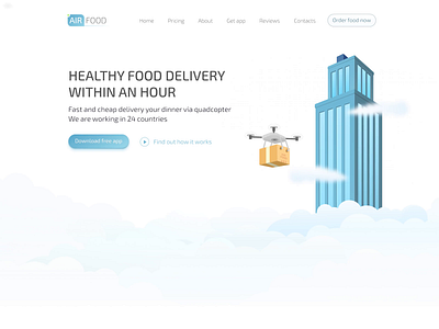 AirFood - quadcopter delivery animation copter delivery illustration interface landing page product design uidesign vector web website