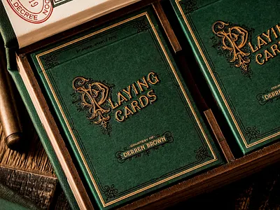 Derren Brown Playing Cards ace of spades letterpress magic magician packaging design playing cards simon frouws theory11 vintage woodcut