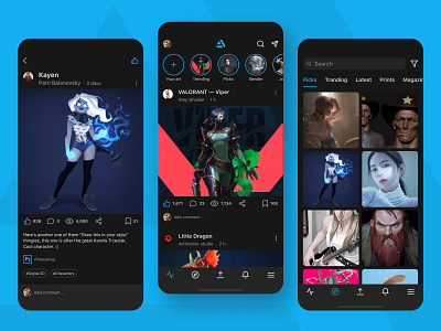 ArtStation app redesign concept app app design art artstation concept interface ios app design mobile mobile app design redesign ui ux