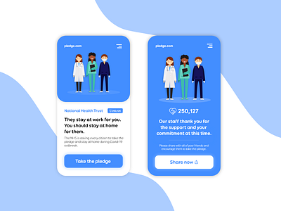 Take the pledge - Stay at home adobe app design doctor flat illustration medical minimal product design quarantine ui ux uxdesign vector