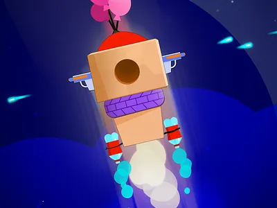 Backyard Rockets - Game Art animation design game art illustration