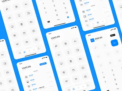 two seconds finance app app blue clean ui ios mobile simple