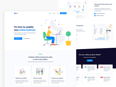 Quick – Free Bootstrap Theme agency bootstrap branding business free freebie illustraion startup template theme ui vector illustration