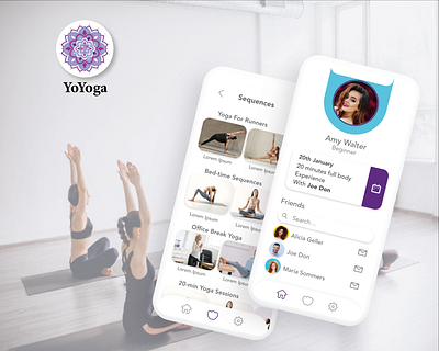 YoYoga app application branding design health illustration interface ui ux yoga