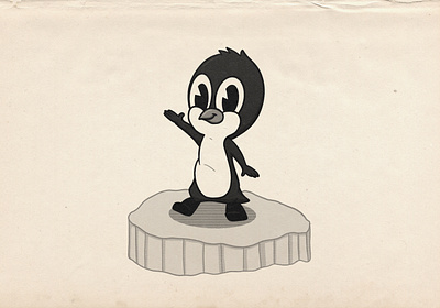 Piplo the Penguin! 1930s cartoon cartoon character character illustration penguin retro toon vector vintage