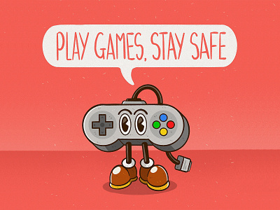 PLAY GAMES, STAY SAFE cartoon character controller coronavirus covid19 cute disney game game controller games gaming isolation nintendo shoes snes stay safe super nintendo video games vintage