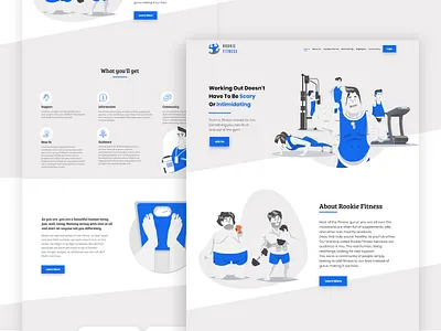 Fitness Landing Page Design adobexd flatdesign landingpage ui uidesign uiux webdesign website design