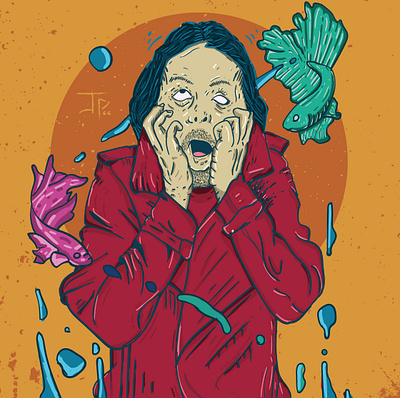 Yorke and his weird fishes art artist colorful design illustration illustrator inking vector