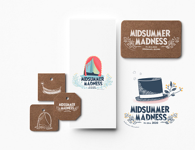 Midsummer Madness logo design art brand brand design branding design digital event floral illustration logo moomin typography