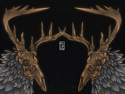 Feathers And Antlers art artist artwork digital graphic design illustration illustration art illustration design illustrator vector