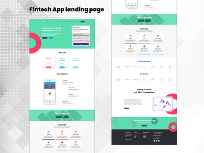 Fintech App Landing page adobe xd fintech fintech app landing page ui ux ui design ux design