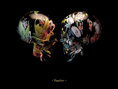 Together 3d 3dillustration c4d cinema 4d design illustration lighting physical render render skull