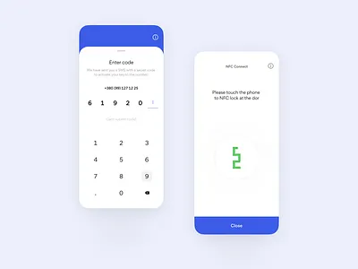 NFC Key app bank design dor hotel minimal mobile mobile app open ui ux vector