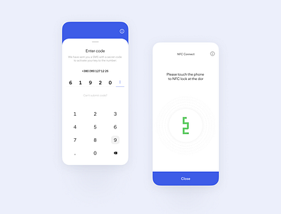 NFC Key app bank design dor hotel minimal mobile mobile app open ui ux vector