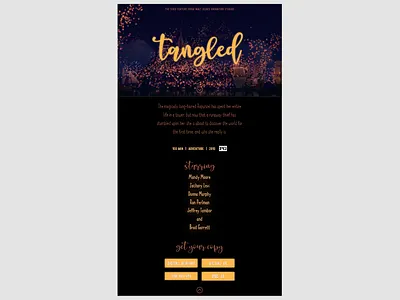 XD Daily Creative Challenge #1: Movie Landing Page challenge design disney film landing movie tangled xd xddailychallenge
