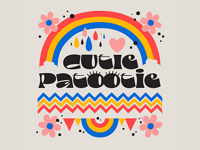 Cutie Patootie colorful cutie design illustration lettering rainbow typography