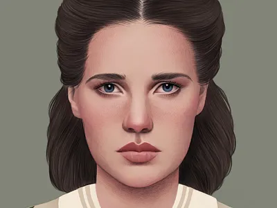 Sonka digital drawn editorial floral folioart illustration mercedes debellard muted portrait realist
