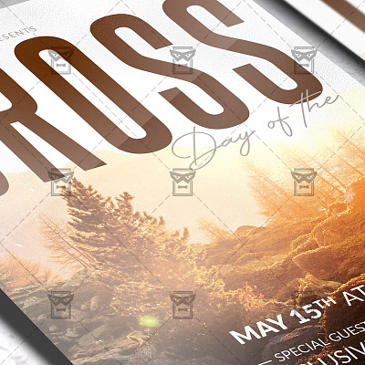 Cross Church Template - Flyer PSD + Instagram Ready Size worship flyer