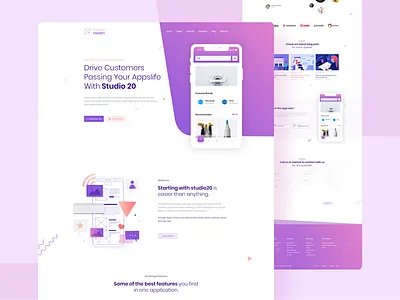 App Landing Page Design 2020 trend 2020 trends app app landing app landing page app screen app showcase app store concept creative interface landing page landing page design landingpage modern saas typography ui uidesign ux