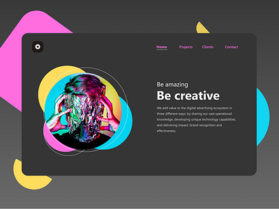 Landing Page Creative Agency color creativeagency cyan design figma figmadesign landingpage magenta ui ui design ui inspiration user userinterface ux design webdesign website