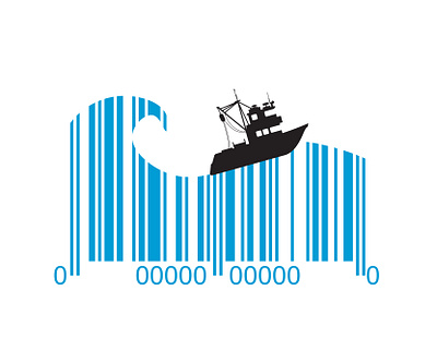 Barcode for Frozen Seafood Package barcode branding cannabis design food food and drink icon illustration logo package packaging seafood