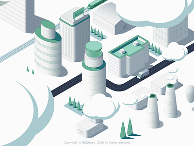 Building 2.5D_3 2.5d affinitydesigner green illustrations isometric vector