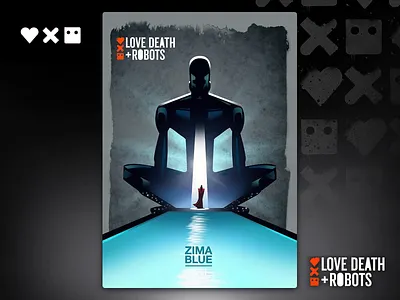 Love Death + Robots - Zima Blue Poster illustration artist blue digitalart illustration lovedeathandrobots netflix poster poster art poster design