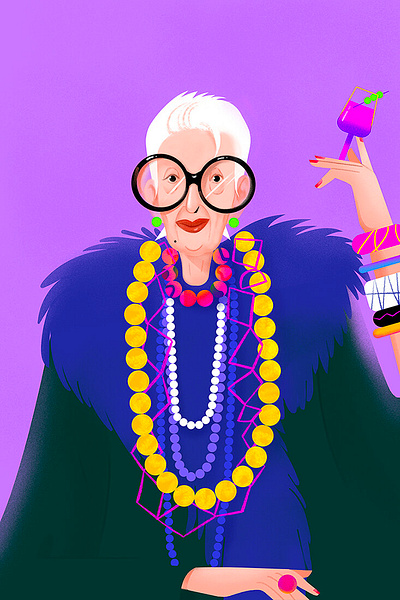 Iris Apfel art direction character characterdesign colorful design doodle drawing fashion fashion art fashion design fashion icon illustration new york positivevibes