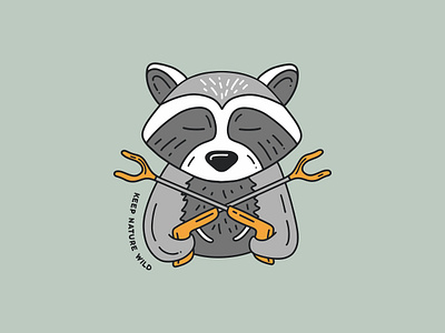 Trash Panda animal character design green illustration impact nature outdoors panda pandaearth picker procreate racoon trash wild yellow