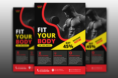 GYM Flyer Tamplate Design branding corporate flyer creative logo fitness gym flyer fitness flyer flyer design flyer design idea gym gym banner gym cover design gym flyer gym logo gym tamplate gymnastics illustration party flyer vector