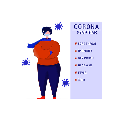 corona symptoms ai art awarness colorful corona coronavirus covid design hello dribble illustration man sad safety sick symptoms